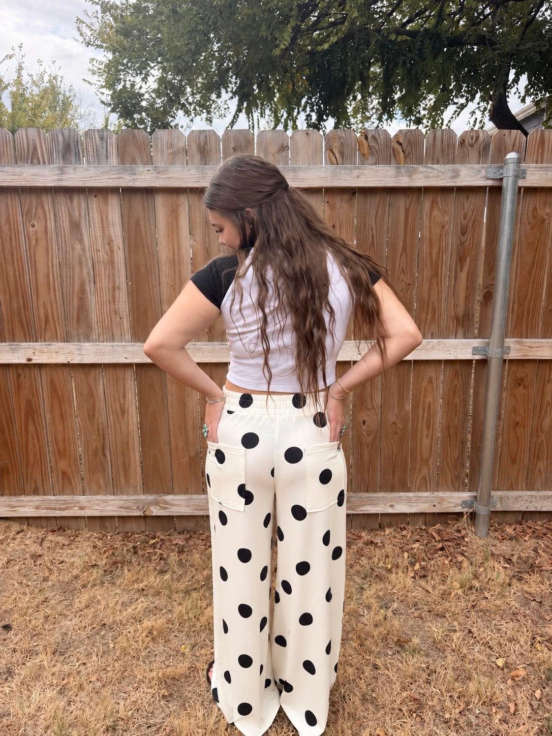 Polka Dot Wide Leg Pants