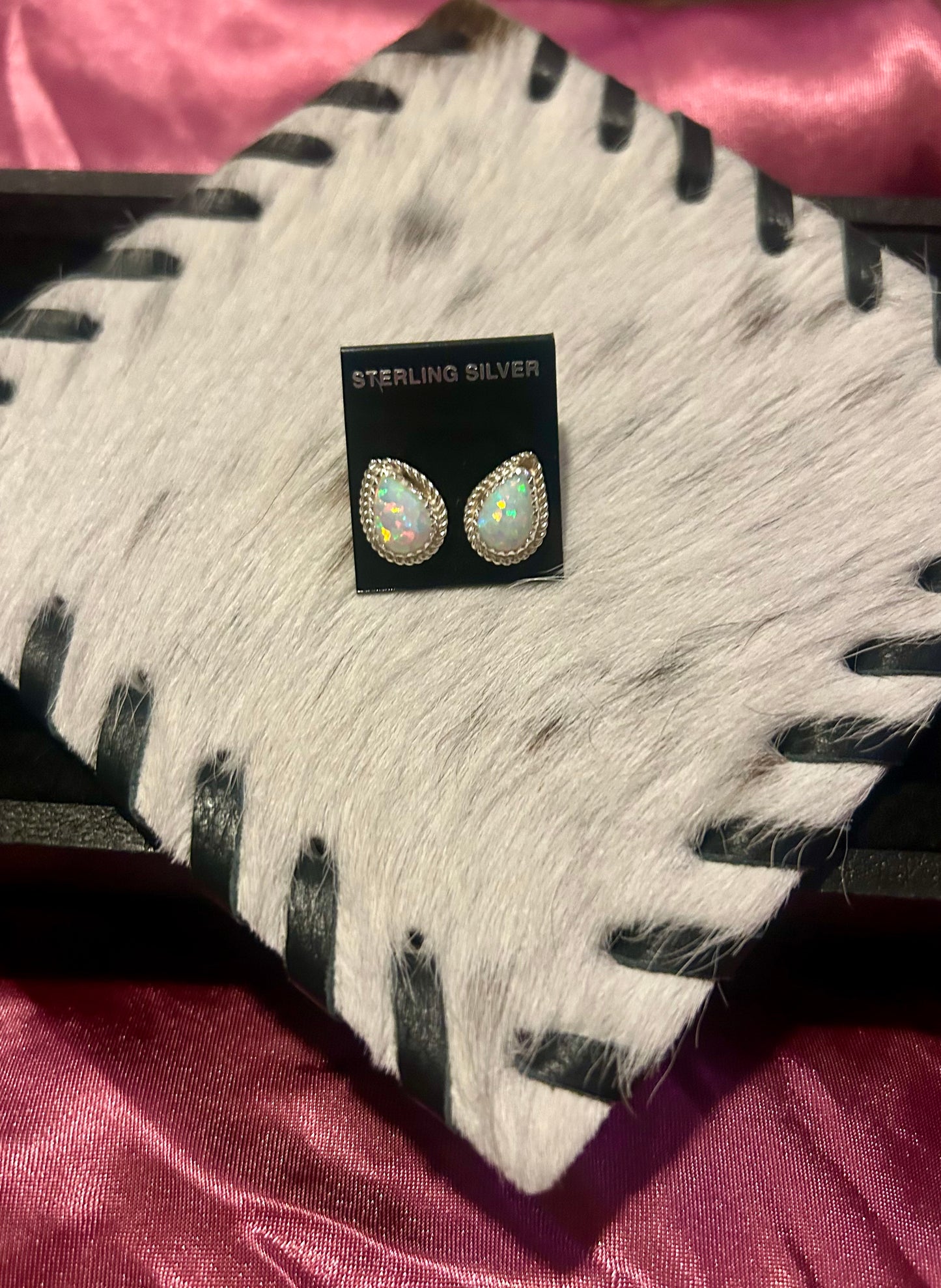 White Opal Earrings