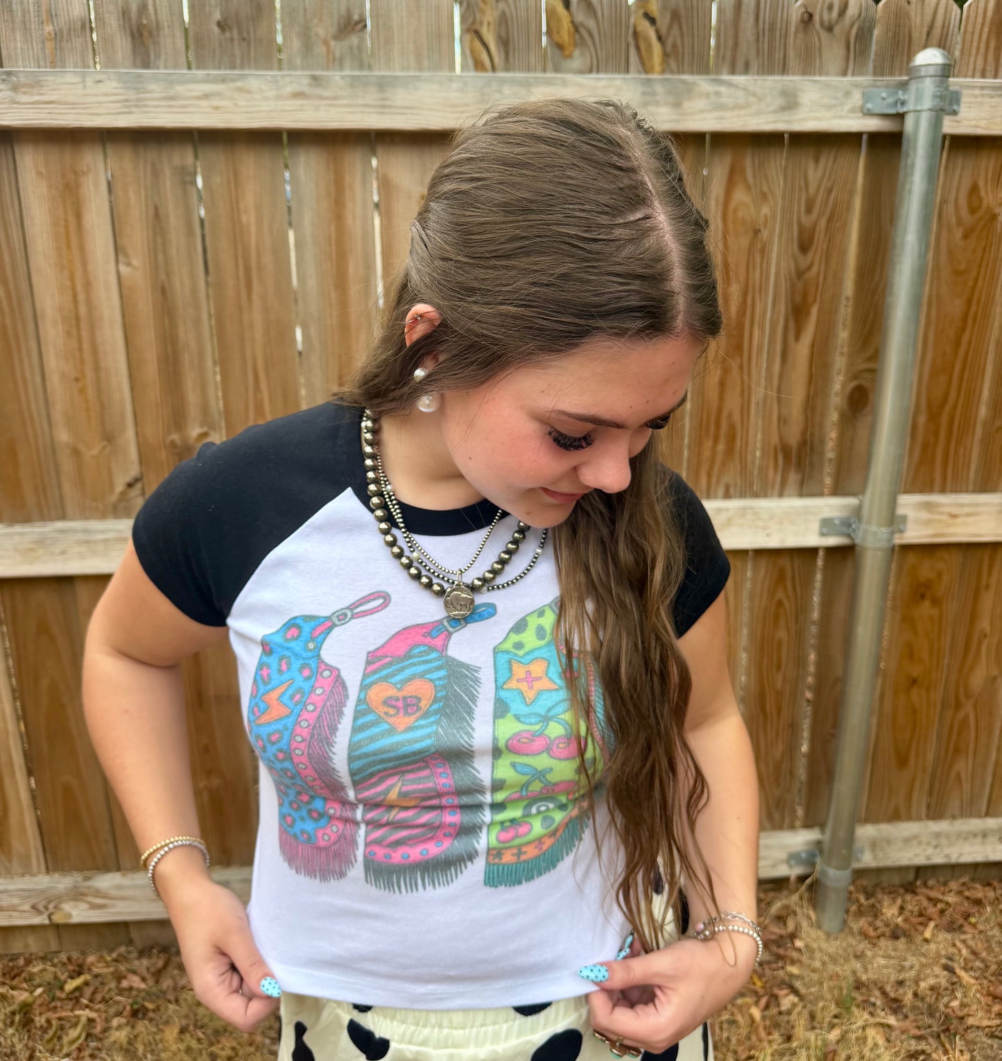 Retro Chaps Baby Tee | MADE TO ORDER