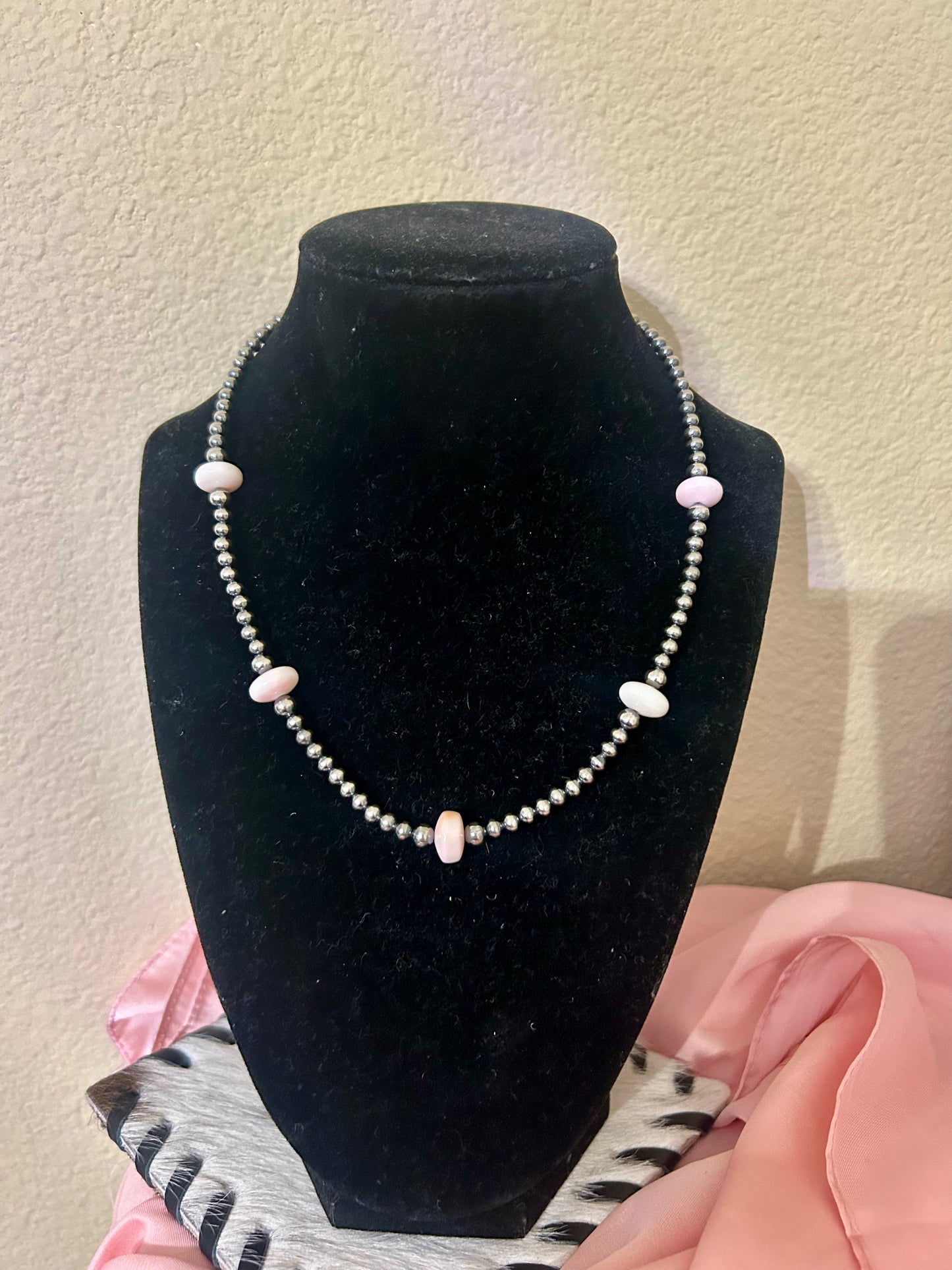 Pink conch necklace