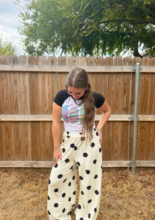 Polka Dot Wide Leg Pants