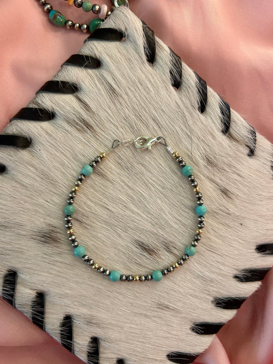 Turquoise & Gold Bracelet
