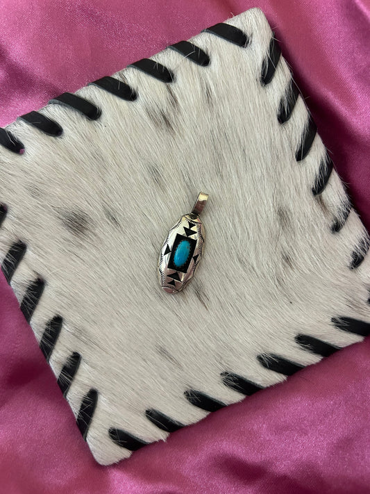 Shadowbox Turquoise Pendant
